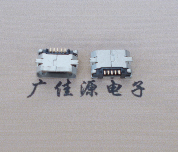 恩平Micro USB平口全贴板 鱼叉脚5.0长带定位柱加焊盘