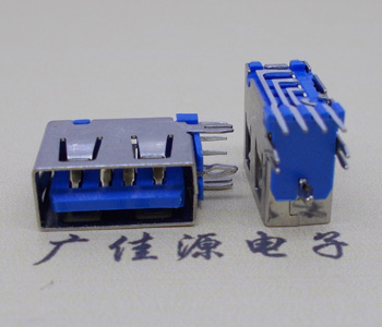 恩平USB 测插2.0母座 短体10.0MM 接口 蓝色胶芯