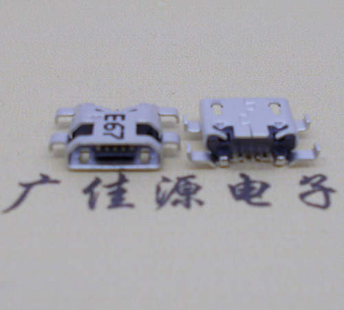 恩平Micro usb 反向沉板1.2mm接口四脚插直边无导位