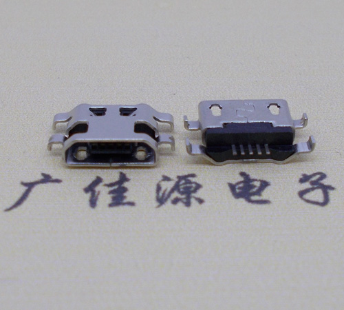恩平micro usb5p连接器 反向沉板1.6mm四脚插平口