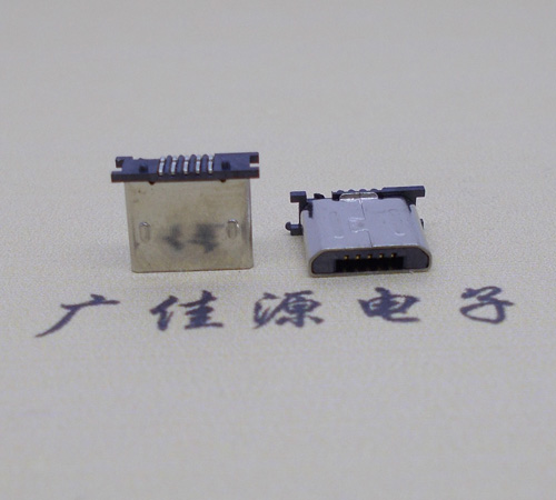 恩平MICRO USB 5P公头短体5.6mm立贴带柱无卡勾